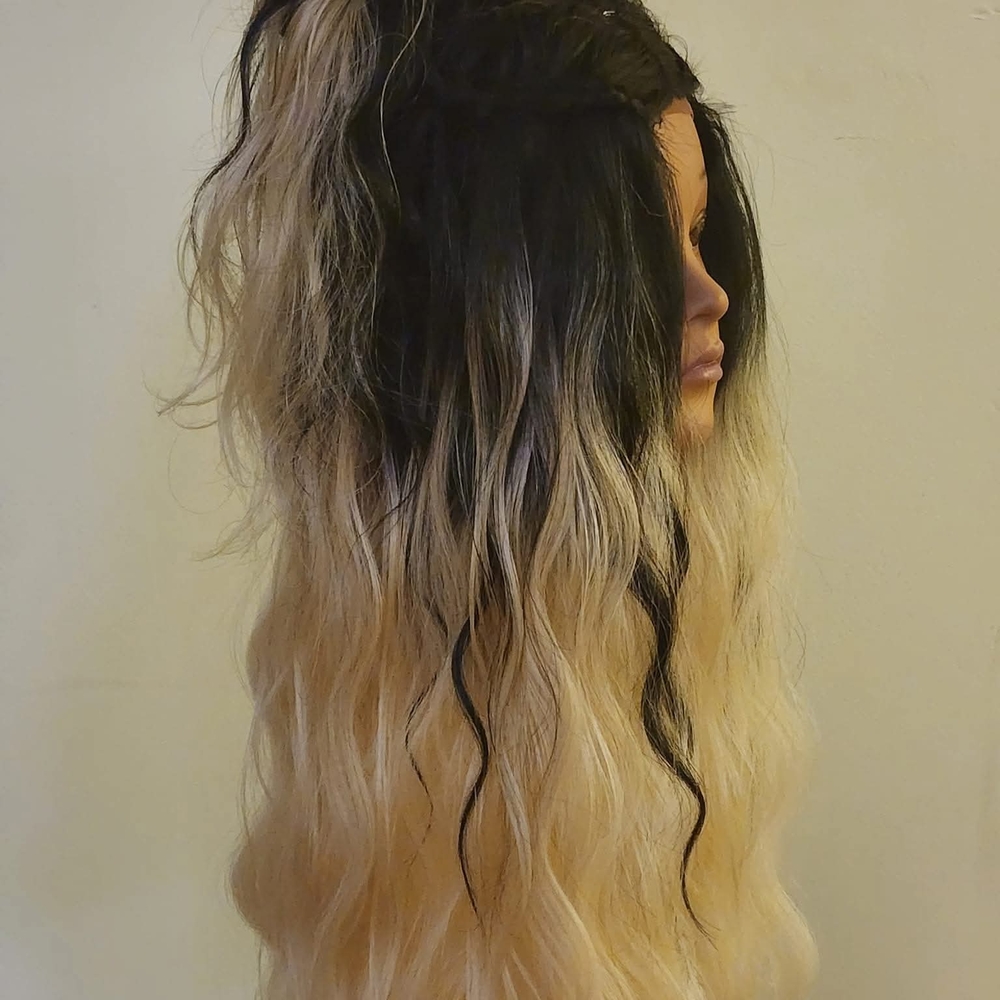 Human Made Black and Blonde Ombre Wig